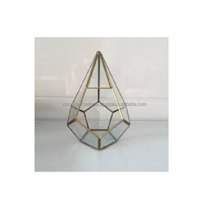 Metal <b>Glass</b> Terrarium with Wood Base - Product Image 5