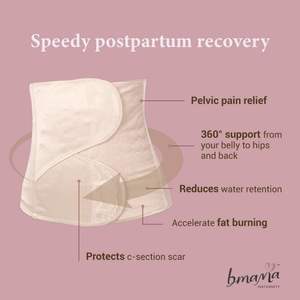 Top Pick 2-in-1 Woman's Belly Binder Pelvic Girdle Lightweight Breathable Satin Material Golden Lace Decorated Bra Quick Firm - Product Image 3