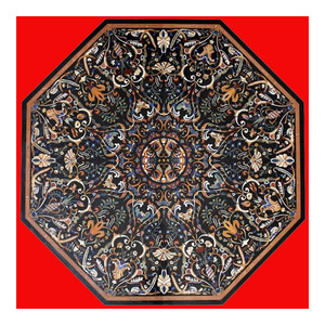 Incrustaciones de mármol negro para mesa de comedor - Product Image 1