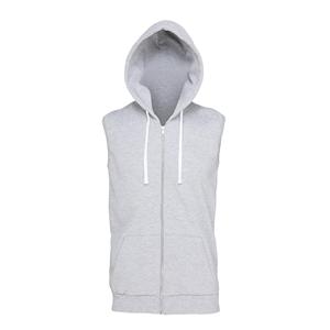 New Arrival Sleeve Less <b>Men</b> Zipper up Hat Neck Solid Colored <b>Hoodie</b> - Product Image 2