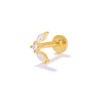 Dorecan-yeux de cheval en argent Sterling S925, bijoux, piercing de corps à tête plate en zircon 16G