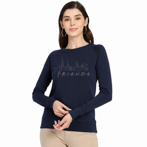 Sweats à manches longues imprimés personnalisés pour femmes O cou vêtements de mode pour l'hiver décontracté doublé tissu tricoté - Product Image 1