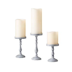 Bougeoirs de marque en aluminium couleur argent Lot de 3 bougeoirs de tailles différentes pour décoration de mariage - Product Image 5