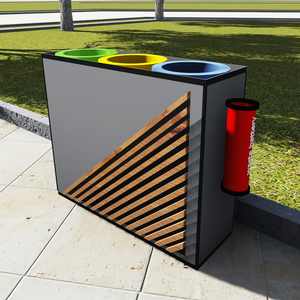 Eco Outdoor Custom Modern Durable Outdoor Metal Trash Waste Bin Dustbin Waste Container Square Plastic Garbage Bin Iron Everyday