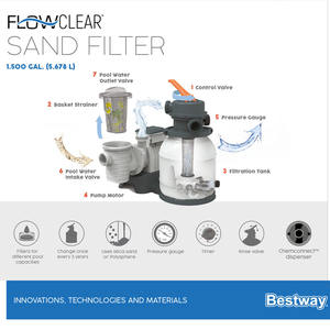 <span class=keywords><strong>Bestway</strong></span> — <span class=keywords><strong>pompe</strong></span> filtre de <span class=keywords><strong>sable</strong></span> en fibre de verre, 58497 gal, accessoires pour <span class=keywords><strong>piscine</strong></span> - Product Image 6