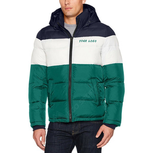 Men's <b>Waterproof</b> Breathable Quilted Winter Puffer Bomber Jacket with Contrasting Black Shoulder Plus Size Zipper Closure Knitted - Product Image 6