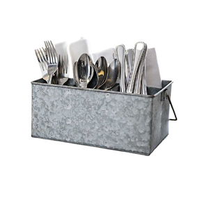 Porte-couverts galvanisé avec poignée en bois, qualité supérieure, taille personnalisée, porte-couverts pour ustensiles de cuisine - Product Image 5