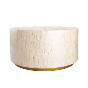High quality modern design mother of pearl inlay round coffee table home furniture from Vietnam