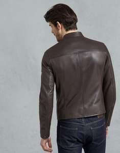 Blouson d'hiver en cuir homme, de marque, sur mesure, Style italien, nouvelle collection - Product Image 4