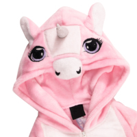 Nouveautés 2020 : Combinaison en polaire thermique ignifuge pour enfants, motif licorne rose, collection automne, assortie à toute la famille, 100%
