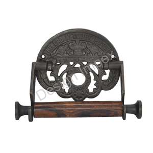 Porte-papier hygiénique en fonte poignée en bois vente chaude porte-papier de soie sculpté à la main pour salle de bain et cuisine - Product Image 1