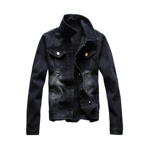Otoño/Invierno nuevos hombres de talla grande cuello alto patrón de dibujos animados chaquetas de Mezclilla-impermeable y con capucha - Product Image 3