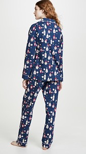 ชุดนอนผ้าซาตินคอวีแขนยาวลายหัวใจสวยงาม สวมใส่สบายที่สุดสำหรับฤดูร้อน ชุดลำลองสำหรับผู้หญิง - Product Image 2