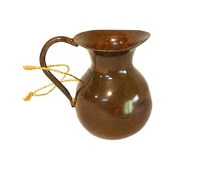 BROWN WATER JUG SHAPE CHRISTMAS DECORATION <b>SMALL</b> MINIATURE HANGING <b>ORNAMENT</b> HIGH QUALITY JUG - Product Image 1