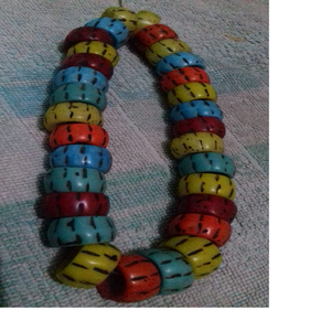 Cuentas de cristal gruesas hechas a medida, aspecto vintage antiguo, Marrón y Amarillo para reventa por almacenes de cuentas y diseñadores de joyería - Product Image 3