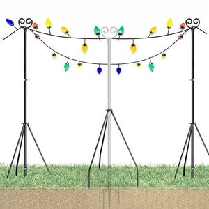 Jh-Mech 8.5FT Stevige Outdoor Licht Pole Voor Opknoping String Lights Draagbare Decoratieve Straat Licht Pole