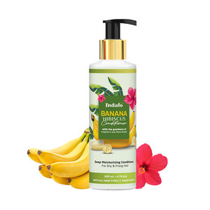 Acondicionador para el cabello Indalo Hibiscus Banana, fórmula en crema sin amoníaco para todo tipo de cabello, función suavizante, muestra gratis para cabello seco - Product Image 1
