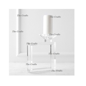 Portavelas acrílico cuadrado para decoración del hogar, tamaño y forma personalizados, portavelas para bodas - Product Image 1