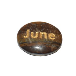 Pierre à mots gravés en œil de tigre, juillet cm - Product Image 1