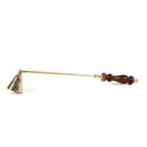 <b>Candle</b> Snuffer Wood <b>Long</b> Handle Brass Gold - Product Image 1