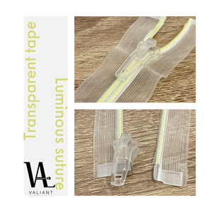 #5 transparent ruban Lumineux Suture en nylon fermeture à glissière avec curseur en plastique à extrémité ouverte - Product Image 4