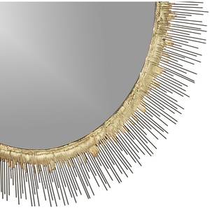 Espejo redondo contemporáneo montado en alambre de metal plateado para dormitorio, baño, sala de estar o pasillo - Product Image 2