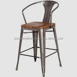 Металлический промышленный барный стул для гостиной с серым порошковым покрытием отделка отличное качество современный дизайн для сидения