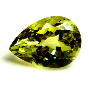 13X18.50mm Limón Cuarzo Pera Corte Facetado Calibrado Amarillo Limón Cuarzo Piedra preciosa para la fabricación de joyas Cuarzo Limón de alta calidad - Product Image 1