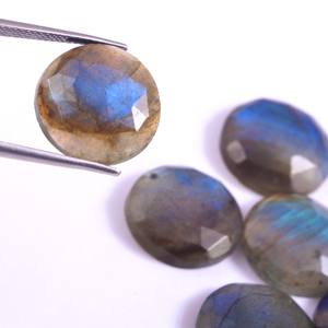 Gema redonda de labradorita Natural, piedra preciosa de 6mm a 25mm, tallada en rosa, precio al por mayor - Product Image 4