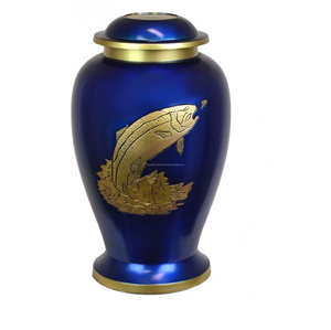 Wholesale Brass Cremation Urns With Beautiful <b>Enamel</b> <b>Paint</b> Funeral Supply <b>Metal</b> Adult Urns From India - Product Image 2