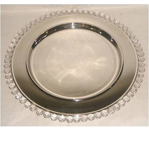 Placa de carga moderna chapada en oro, Plato decorativo de metal sólido para boda, vajilla, platos a la venta - Product Image 3