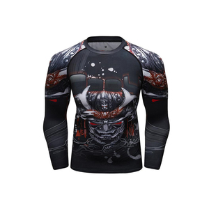 Camisetas de compresión de manga larga para hombre, camisas deportivas y ropa de gimnasio, color negro - Product Image 2