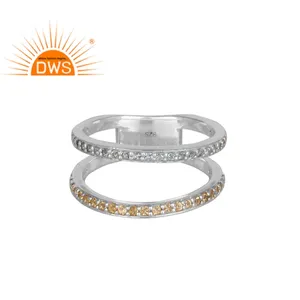 Pierre précieuse en topaze bleue Citrine jaune, argent Sterling 925, bijoux fins, styliste, fait à la main, vente en gros - Product Image 1