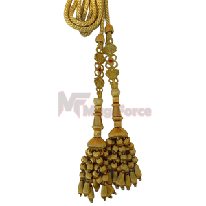 Guirnalda de cuentas de madera con borlas hechas a medida con borlas hechas en Pakistán - Product Image 1