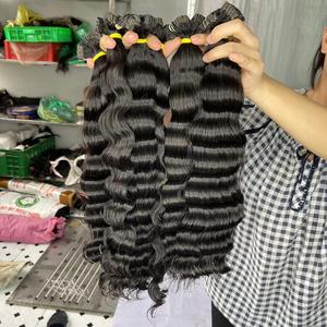 Vente en gros d'extensions de cheveux Remy brésiliens vierges 100% humains naturels ruban Deep Wave en grade 12A - Product Image 6