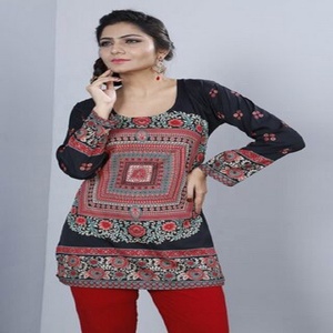 Latest Soft Indian Crep/Fancy <b>Kurti</b> /Ladies Top - Product Image 6