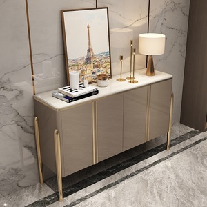 Salle à manger moderne Armoire autonome Buffet brillant Carcasse Pliable Rectangulaire Pierre frittée Top Guangdong Chine Meubles de maison - Product Image 2