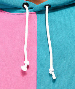 Pull à capuche deux tons de couleur unie pour femmes, 100% coton épais, sweat à capuche à manches longues, coupe ajustée - Product Image 3