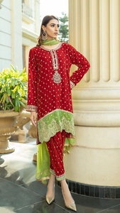 -Decent--Kurta with Stylish-<b>Pant</b> for Party-wear-dress with beautiful applique work for Party/ Wedding =2021... - Product Image 2