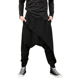 Streetwear <b>Drop</b> <b>Crotch</b> Pants Stylish Heavyweight Cotton <b>Drop</b> <b>Crotch</b> Pants for Men - Product Image 3