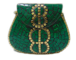 Pochette ethnique en mosaïque, sac à main en métal - Product Image 1
