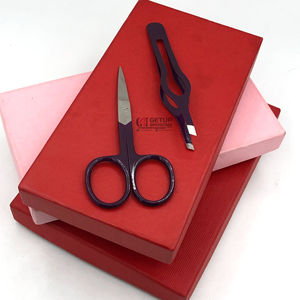 แหนบต่อคิ้วปลายเงินเคลือบผงไวน์แบบมืออาชีพทำจากสเตนเลสสตีลพร้อมโลโก้ของคุณเอง - Product Image 1