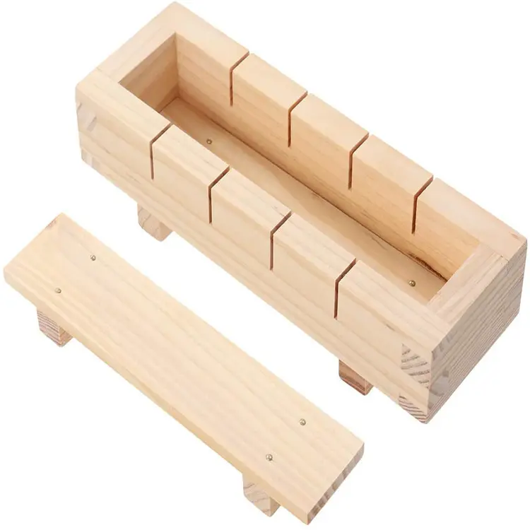 लकड़ी आयताकार DIY सुशी प्रेस मोल्ड बॉक्स सुशी बनाने किट