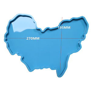 R183 büyük boy 270MM silikon afrika haritası şekli Coaster kalıp afrika tepsi reçine kalıp - Product Image 6