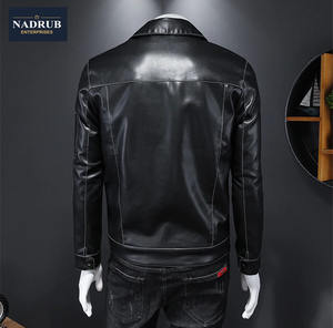Autumn <b>Men's</b> Coated Motorbike Casual Style <b>Jacket</b> <b>Men's</b> Matt Leather <b>Jacket</b> - Product Image 5