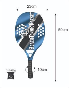 Raquettes de beach tennis avec face en fibre de carbone de 20 mm, poignée en fibre de carbone, filet en fibre de verre, poids 310-330 g, longueur 50 cm - Product Image 3