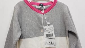 Suéteres de algodón casuales a rayas con cuello en V y cremallera para niñas, de manga regular, ecológicos, para invierno, de Bangladesh Stock Lot - Product Image 2