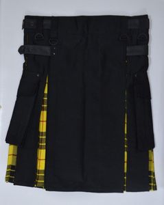 Kilt utilitaire noir pour homme. Kilt noir pour homme, kilt utilitaire moderne. - Product Image 6