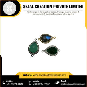 En vrac 925 Sterling Silver Blue Gemstone Connector Jewelry Findings Prix - Product Image 6