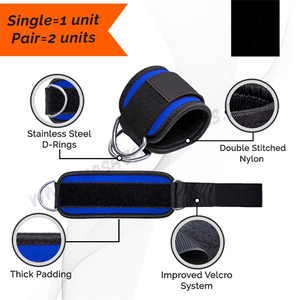 D-Anneau Néoprène Cheville Sangles Pour Poids De Levage Câble Machine Exercice Cheville Manchette Cheville Sangles Bandes Avec Grand D Anneaux pour tirer - Product Image 5